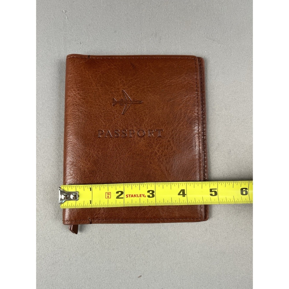 Fossil Men's Genuine Leather Brown Bifold Wallet Card and Passport Holder - Picture 4 of 15